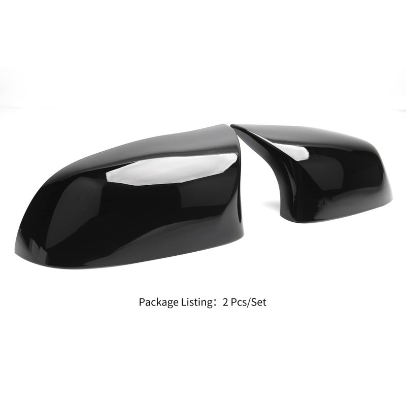 Qitian F25 Mirror Cover, ABS Gloss Black Mirror Cover for BMW X3 Series F25 LCI F26 F15 F16 - Image 2